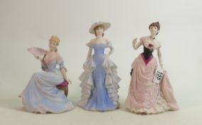 Coalport Matt Age of Elegance Figures: Chelsea Reception, Matinee Performance & Donna(3)