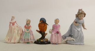Royal Doulton Small Lady Figures: Tinkle Bell, Tootles, Coalport Debutantes figure True Love , Nao