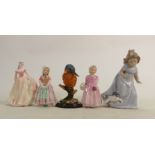 Royal Doulton Small Lady Figures: Tinkle Bell, Tootles, Coalport Debutantes figure True Love , Nao