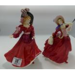 Royal Doulton Lady Figures: Patrica HN3365 & Autumn Breezes HN1934(2), both boxed