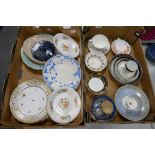 A collection of 19th Century Floral decorated Tea ware & Dinner ware(2 trays):