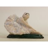 Rare Royal Doulton figure Pavlova HN676: Impressed date for 1924, height 12.5cm x length 18.5cm.