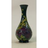 Moorcroft vase Finch Teal design: Measures 16cm, with box. C1990 by Sally Tuffin. No damage or