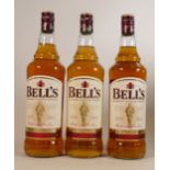 Three bottles of 1 litre Bells Scotch Whisky (3):