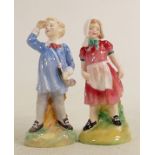 Royal Doulton children figures: Jill HN2061 and Little Boy Blue HN2062. (2)