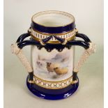 Royal Worcester Tyg: Decorated with Summer and Winter scenes of sheep painted and signed by Harry