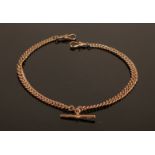 9ct rose gold double Albert watch chain: Gross weight 52.1g, measuring 39.5 cm clip to clip.