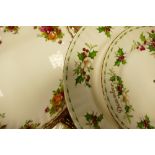 A collection of Royal Albert Old Country Roses & Christmas Rose patterned items to include: 2 tier