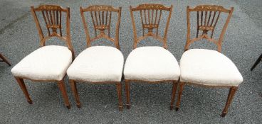 Set of 4 Edwardian inlaid Rosewood chairs: