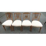Set of 4 Edwardian inlaid Rosewood chairs:
