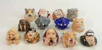 A collection of boxed Kevin Francis Face Pots including: Elphants, animals, Santa etc. (13)