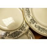 Wedgwood Black Columbia patterned tea & dinner ware to include: Dinner plates, side plates, tea &