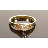 18ct gold old cut diamond solitaire ring 0.75ct: Hallmarked 18ct gold shank of later date, the