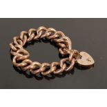 Large rose gold hollow bracelet: Gross weight 28.8g, marked 9c on links and tested as 9ct gold.