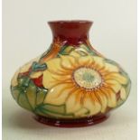Moorcroft vase Inca pattern: Measures 11cm x 13cm. With box. No damage or restoration.