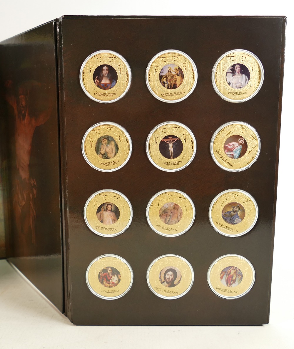 A Windsor Mint set of 12 proof coins: Jesus Christ collection, gold plated coins in presentation - Image 4 of 4