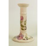 Moorcroft candlestick Magnolia pattern: Measures 21cm x 12cm. With box. No damage or restoration.