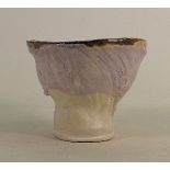 Simon Carroll earthenware tea bowl dated 2005: With incised decoration covered in coloured slips and