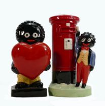 Carltonware large limited edition Golly figures to include Love Heart & Postbox: Height 20cm. (2)