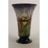 Moorcroft large Flared vase: Mountain scene with trees and flowers, Collectors Club Open Day Auction