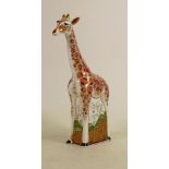 Royal Crown Derby Giraffe paperweight: Height 26cm, gold stopper.