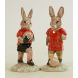 Royal Doulton pair of Bunnykins figures Goalkeeper DB118 and Soccer Player DB119: Limited