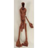 Large Studio Pottery Human Form figure: Exaggerated extremities, but in state of dis-repair,