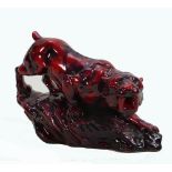 Peggy Davies large Ruby Fusion figure Sabre Tooth Tiger: with certificate, Height 14cm.