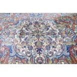 Large early 20th century tasselled Chenille throw / wall hanging: 149cm x 267cm.