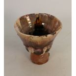 Simon Carroll earthenware tea bowl dated 2007: With incised decoration, covered in coloured slips