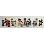 Carltonware trial & limited edition Golly figures: 14 individual items, 10cm.