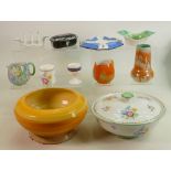 A collection of Shelley items to include: Floral decorated tureen, Dripware vases, Harmony patterned