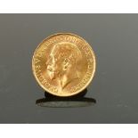 George V FULL gold sovereign coin 1925 SA mint mark: