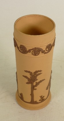 Wedgwood chocolate on cane Muse vase: Dated 1986, height 17cm. - Image 5 of 10