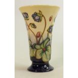 Moorcroft vase Hepatica pattern: Measures 16cm x 10cm. No damage or restoration.