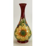 Moorcroft Inca Sunflower vase: Height 31.5cm, dated 1994.