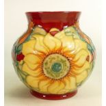 Moorcroft vase Inca pattern: Measures 15cm x 15cm. With box. No damage or restoration.