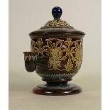 A Doulton Lambeth Stoneware Isobath inkwell: C1882, decorated by Jane Hurst, Isobath impressed trade