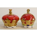 Royal Crown Derby Orb / Crown paperweights x 2: Both limited edition with boxes and certificates,