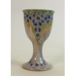 Cobridge Stoneware goblet: Limited edition, gold signed Anji Davenport, dated 2002, height 16cm.