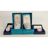 Four x Halcyon Days ROYAL enamel pieces 2 x beakers and 2 x boxes: All with some paperwork &