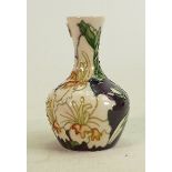 Moorcroft vase Gladioli pattern: Measures 11cm x 7cm. No damage or restoration.