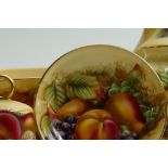 Aynsley Orchard Gold ware: To include large footed bowl, vases, various pin trays, lidded pot,