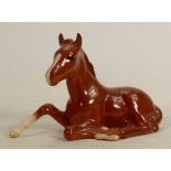 Beswick Chestnut lying foal 915: (Outstretched leg & both ears re-stuck).