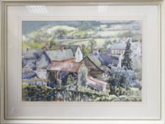 Joe Proudlove local interest framed watercolour of Shropshire: Frame size 56cm x 73cm.