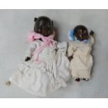 Two German composite headed dolls marked: N38 x 5/6 Germany & NB-M 5/0, height of tallest 29cm. (2)