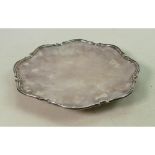 Silver dish or tray: Weight 632g, hallmark for Sheffield 1935, size 27cm max across.