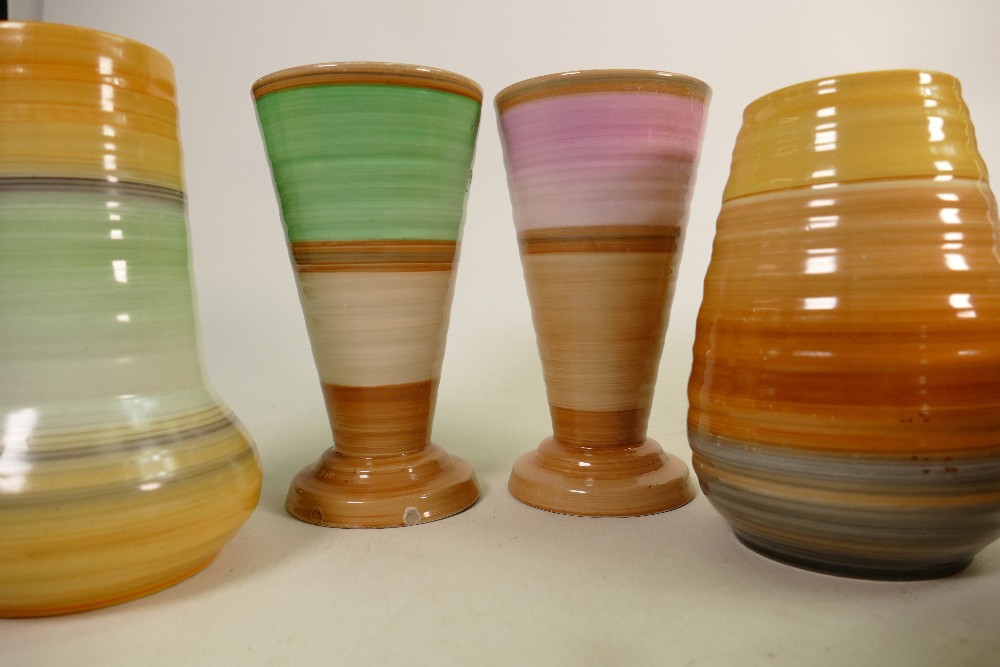 A collection of Shelley Harmony ware bowls & vases: Varying shapes, height of tallest 16cm. (6) - Image 3 of 4