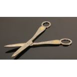Silver grape scissors London 1895: Weight 89.6g. Signs of partial gilding still evident, maker J.W &