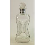 Elkington silver mounted glass decanter: Height 29cm.